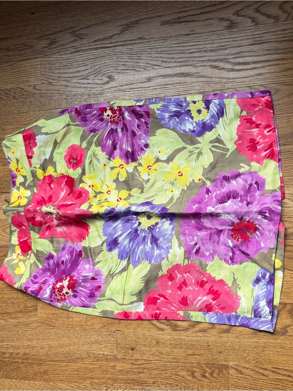 Banana Republic Colorful Floral Print Linen Pencil Skirt Size 2
